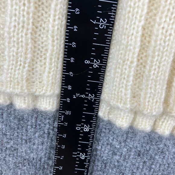 Jones New York Sweater Womens L Ivory Ribbed Mohair Blend Turtleneck Pullover - Picture 3 of 7